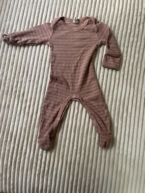 kate quinn Rust and Gray Striped Footed One-Piece